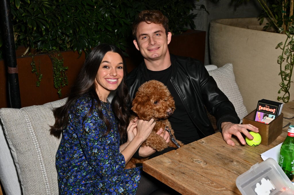 Ally Lewber, Hippie and James Kennedy attend Dogsgiving with REÃL MESA at 1 Hotel on December 03, 2024 in West Hollywood, California.