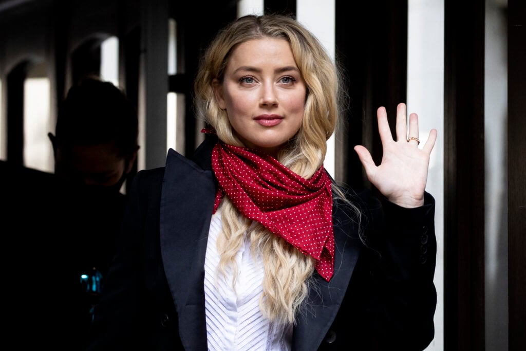 Actress Amber Heard arrives at Royal Courts of Justice, Strand on July 14, 2020 in London, England.