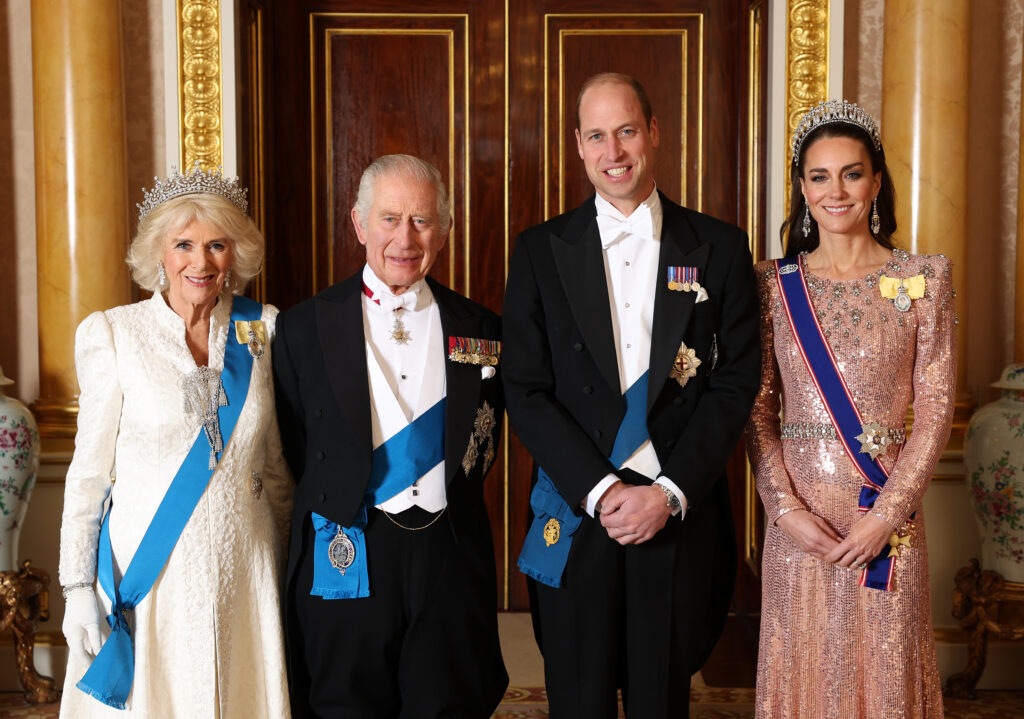 Camilla, King Charles, Prince William, and Kate Middleton in December of 2023.