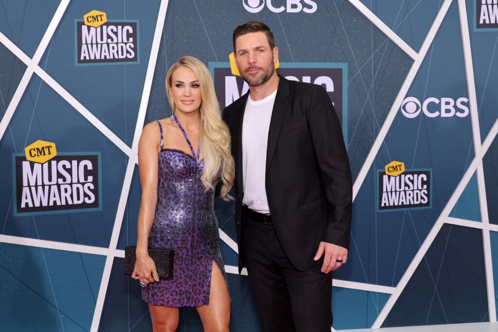 Carrie Underwood and Mike Fisher in April of 2022.