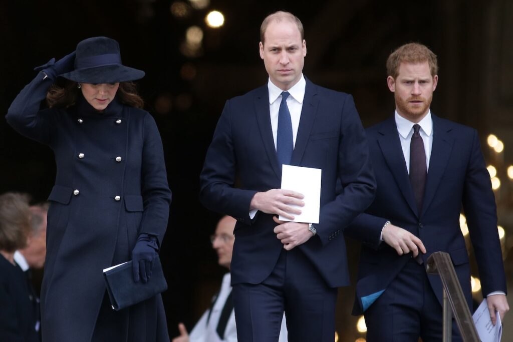 Kate Middleton along with Prince William and Prince Harry.