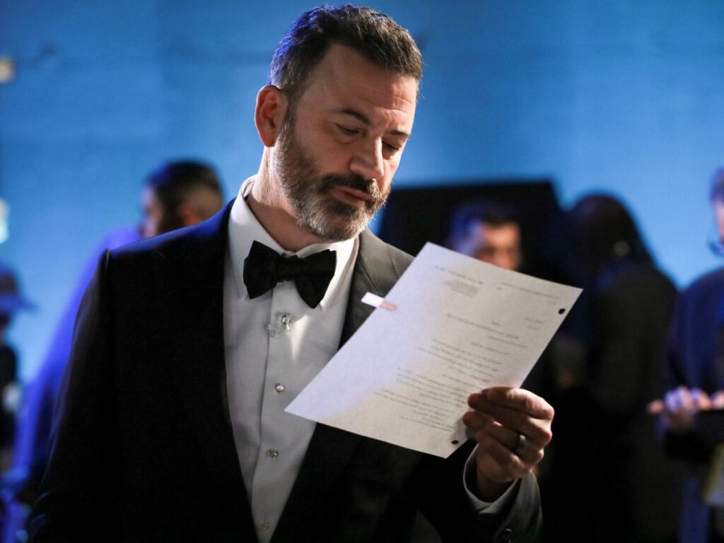 Jimmy Kimmel reading Oscar script before hosting. 