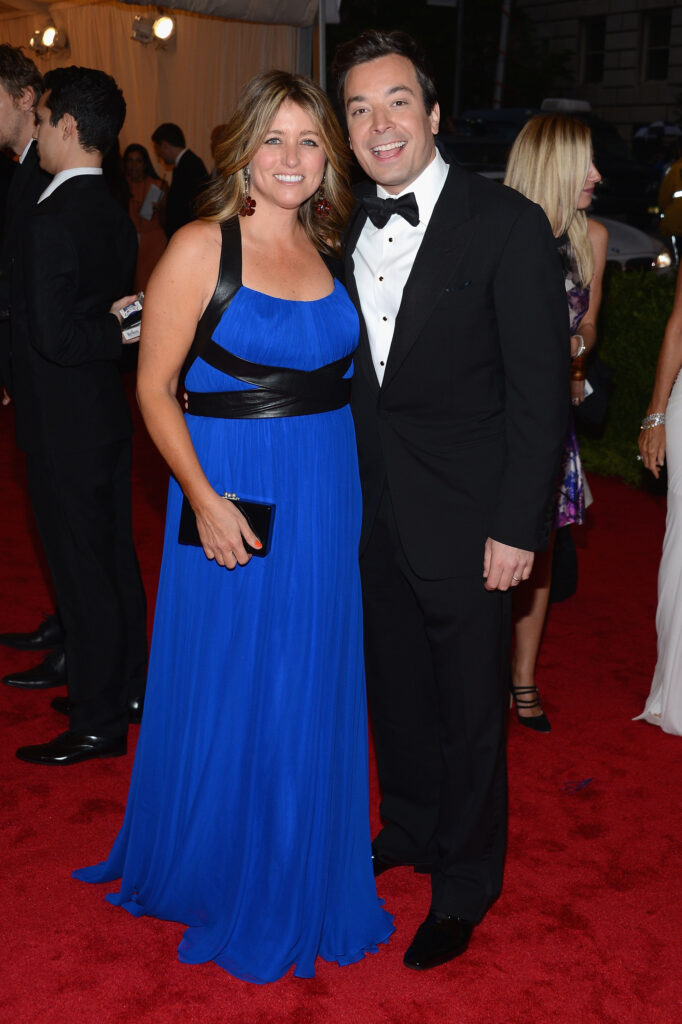 Nancy Juvonen and Jimmy Fallon attend the Schiaparelli And Prada: Impossible Conversations Costume Institute Gala at the Metropolitan Museum of Art on May 7, 2012 in New York City.  